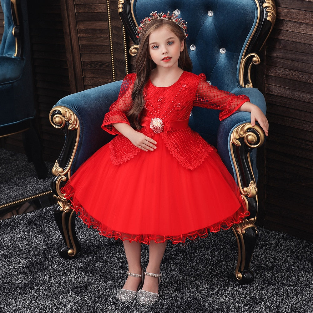 Kids Flower Girl Dress Evening Princess Party Wedding Dresses 3-12 Years