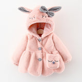 Winter Girls Warm Velvet Faux Fur Jacket Hooded Thicken Coat