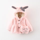 Winter Girls Warm Velvet Faux Fur Jacket Hooded Thicken Coat