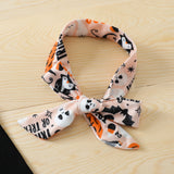 0-24M Baby Girl Halloween Pumpkin Print Long Sleeve Flared 3 Pcs Sets