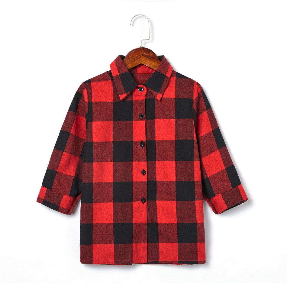 Family Matching Christmas Plaid Mother Daughter Shirts