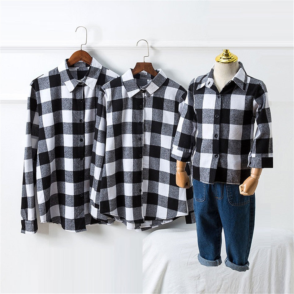 Family Matching Christmas Plaid Mother Daughter Shirts