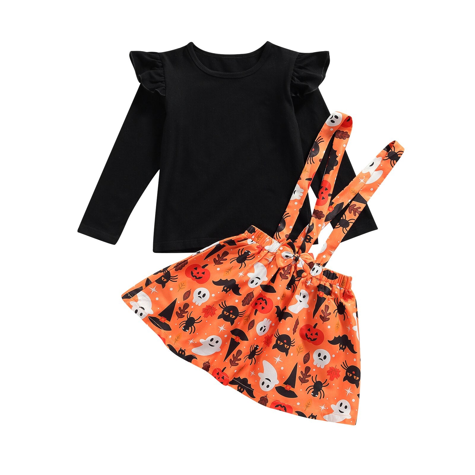12M-5Y Fall Spring Kids Baby Girl Halloween O-Neck Suit 2 Pcs Set