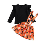 12M-5Y Fall Spring Kids Baby Girl Halloween O-Neck Suit 2 Pcs Set