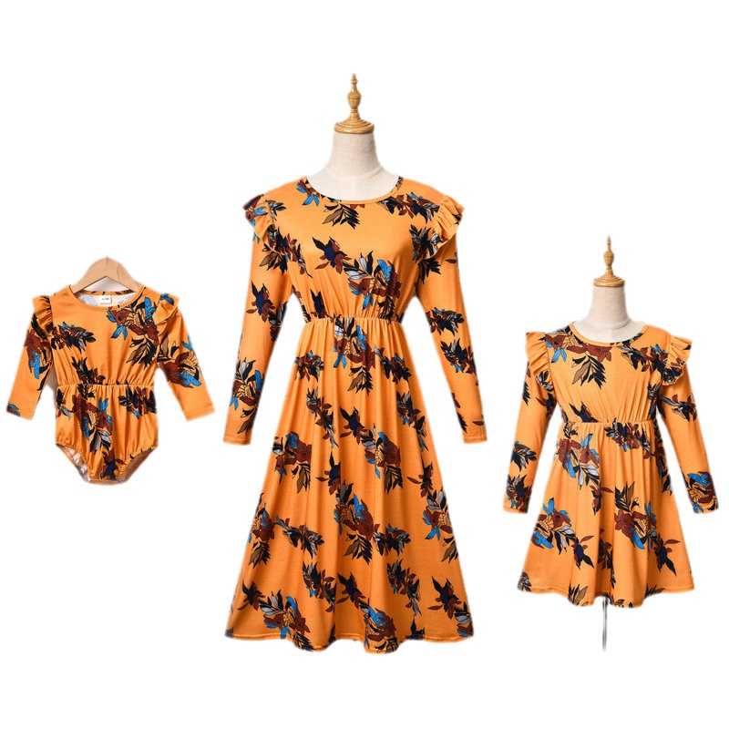 Long Sleeve Mother Daughter Dress Family Matching Halloween Dresses
