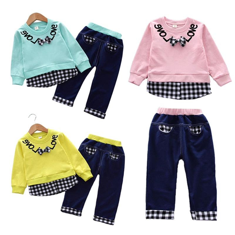 Baby Boy Girl Suit Fashionable Long Sleeve Ripped Sets 2 Pcs