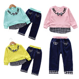 Baby Boy Girl Suit Fashionable Long Sleeve Ripped Sets 2 Pcs