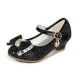 Kids Girl Flower Casual Glitter High Heel Shoes