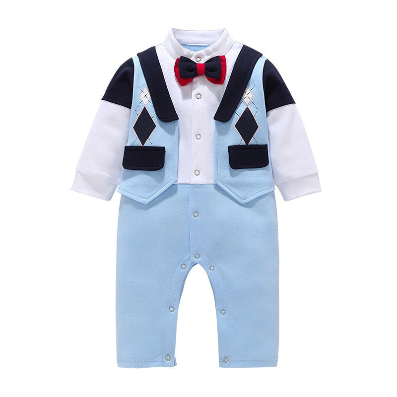 Newborn Infant Baby Boys Christmas Formal Romper