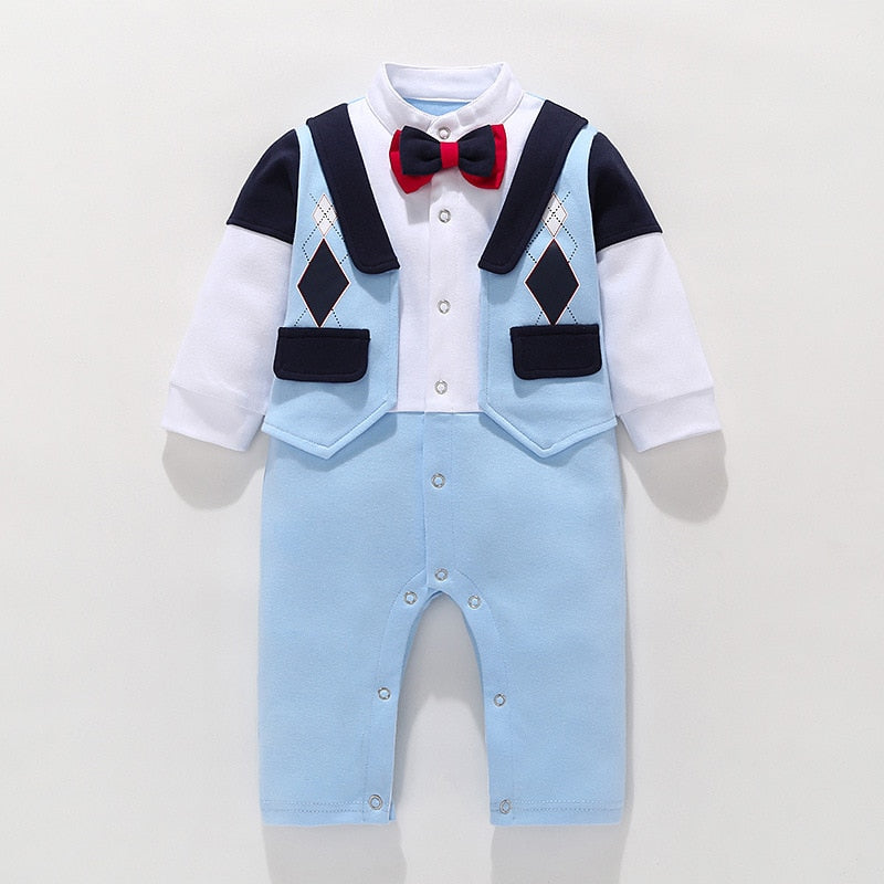 Newborn Infant Baby Boys Christmas Formal Romper
