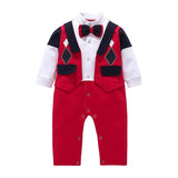 Newborn Infant Baby Boys Christmas Formal Romper