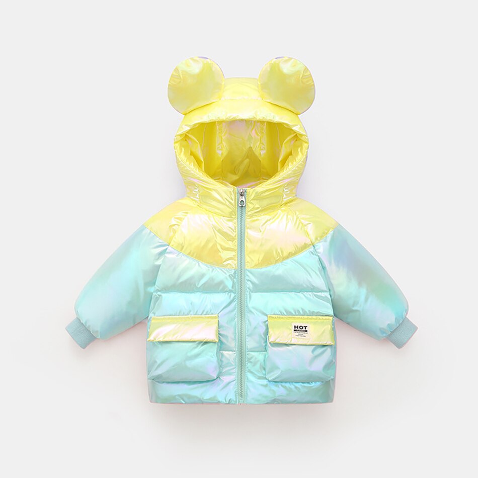 Winter Lightweight Down Jacket Boys Girls White  Bright Warm Coats