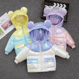 Winter Lightweight Down Jacket Boys Girls White  Bright Warm Coats