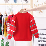 Kids Boys Christmas Dinosaur Jacquard Double Cotton Cut Sweaters