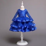 Kid Girl Princess Christmas Long-sleeved Elegant Bow Party Dresses