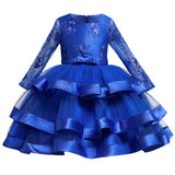 Kid Girl Princess Christmas Long-sleeved Elegant Bow Party Dresses