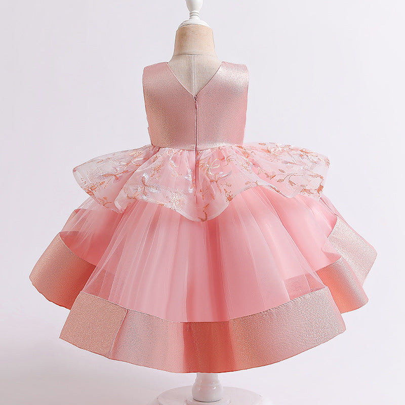 Kid Baby Girl Vestido Princess Elegant Party Fluffy Formal Baptism Dresses