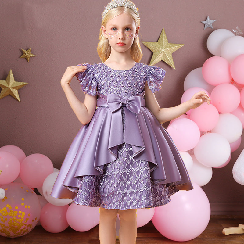 Kid Girls Birthday Party Lace Wedding Elegant Princess Formal Dress