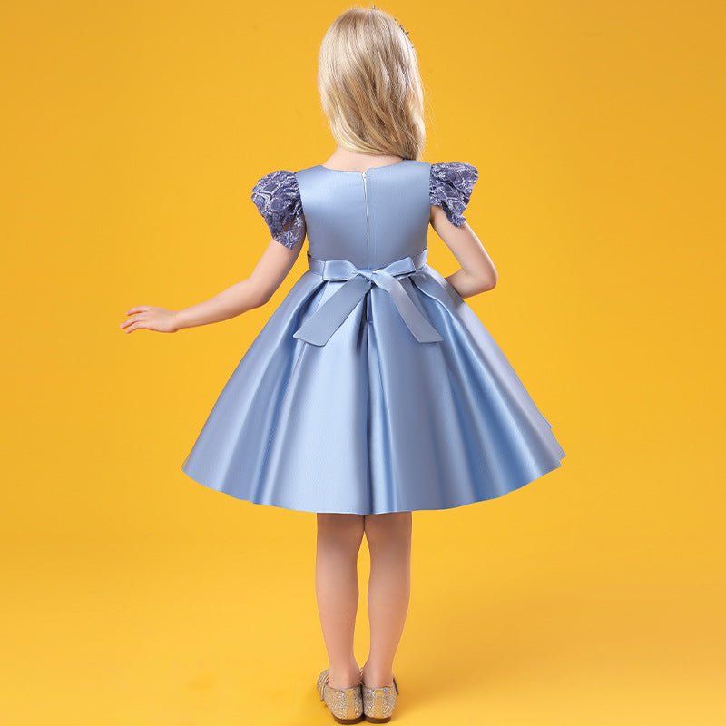Kid Girls Birthday Party Lace Wedding Elegant Princess Formal Dress