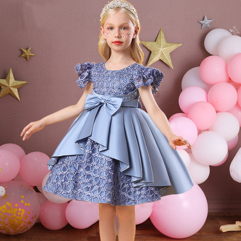 Kid Girls Birthday Party Lace Wedding Elegant Princess Formal Dress