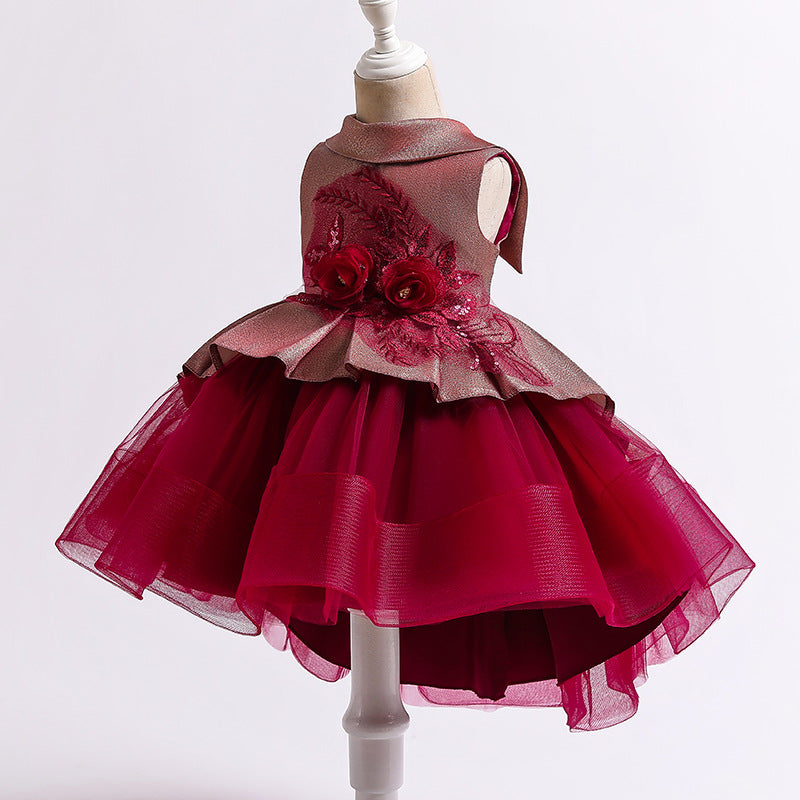 Kid Baby Girl Vestido Princess Party Flower Retro Baptism Dresses