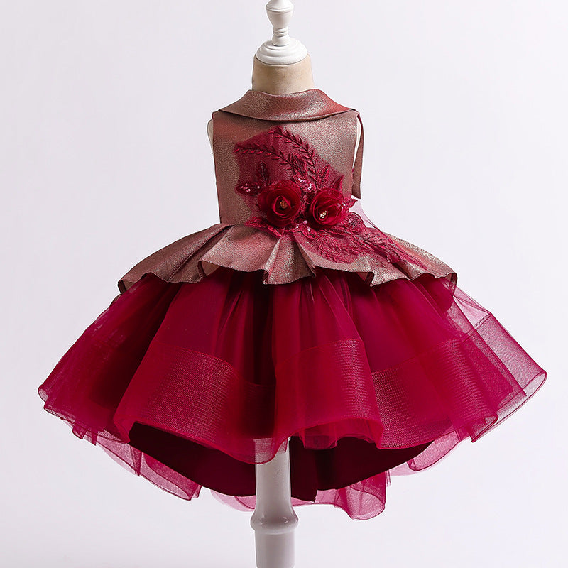Kid Baby Girl Vestido Princess Party Flower Retro Baptism Dresses