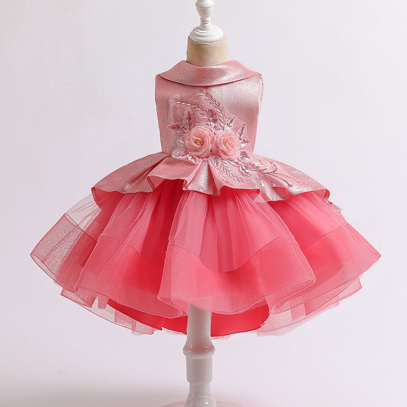 Kid Baby Girl Vestido Princess Party Flower Retro Baptism Dresses