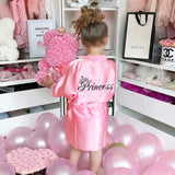 Kid Baby Girls Solid Letter Printing Bandage Bathrobe Sleepwear Pajamas