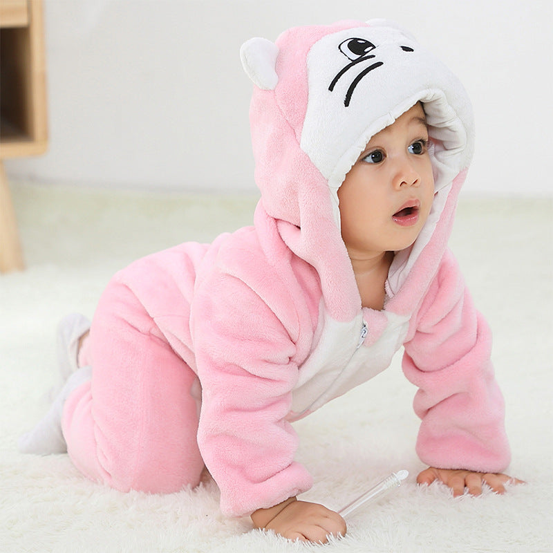 Baby Fleece Romper Cute Animal Pajamas