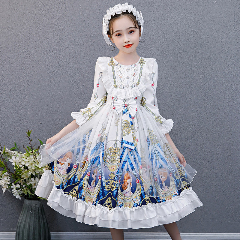 Original Design Kid Girl Princess Skirt Lolita Dress 4-14 Years