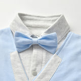 Baby Boy Jumpsuit Gentleman Bow Tie Crawl Suit Rompers
