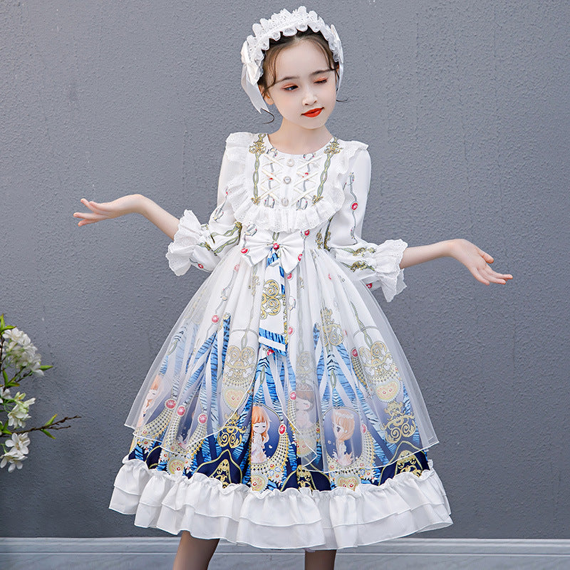 Original Design Kid Girl Princess Skirt Lolita Dress 4-14 Years