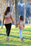 Family Matching Leopard Print Stitching Top Parent-child Shirts
