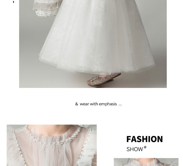 Girl Princess Dress Catwalk White Dinner Piano Dress