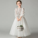 Girl Princess Dress Catwalk White Dinner Piano Dress