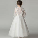 Girl Princess Dress Catwalk White Dinner Piano Dress