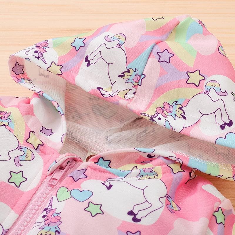 Baby Girl Unicorn Coat Hooded Cotton Jackets
