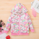 Baby Girl Unicorn Coat Hooded Cotton Jackets