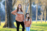 Family Matching Leopard Print Stitching Top Parent-child Shirts