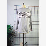 Family Matching Leopard Print Stitching Top Parent-child Shirts