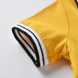 Baby Girls Short Sleeve Polo Lapel Pleated Summer Rompers