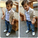 Kid Baby Boys Gentlemen Kids Suit 3 Pcs Sets