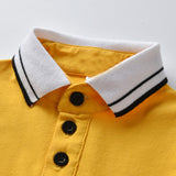 Baby Girls Short Sleeve Polo Lapel Pleated Summer Rompers