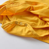 Baby Girls Short Sleeve Polo Lapel Pleated Summer Rompers