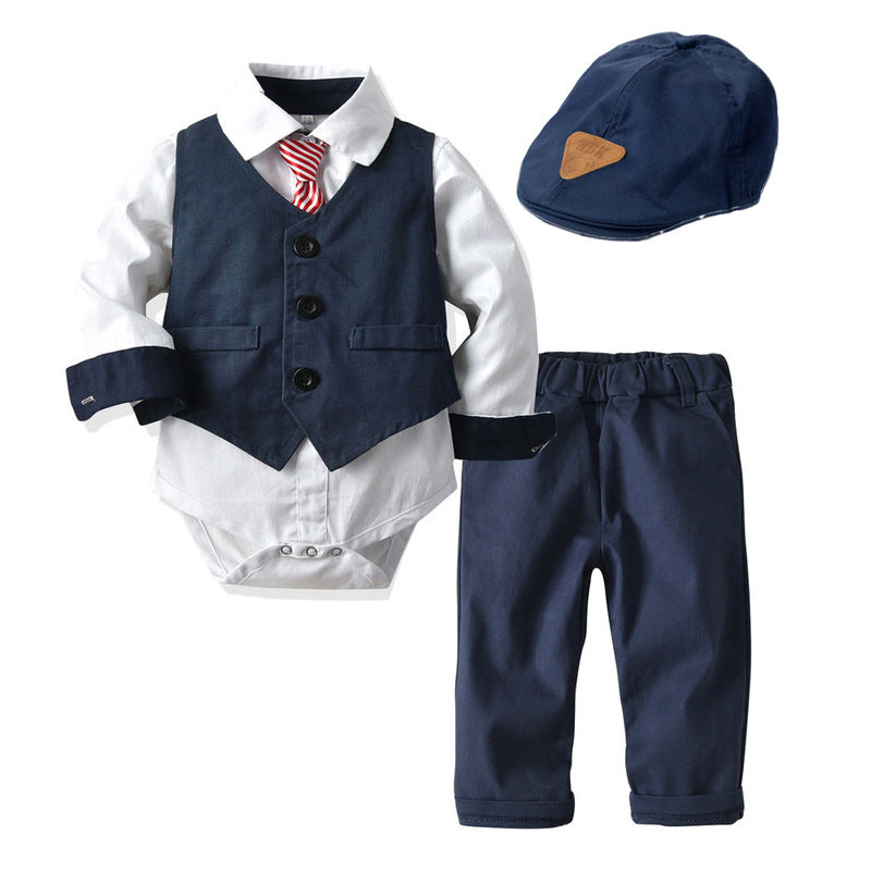 Autumn Long Sleeve Baby Boy Set 3 Pcs Sets Suit