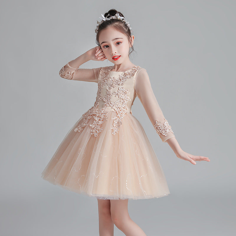 Autumn Spring Kids Girl Princess Formal Pengant Dresses
