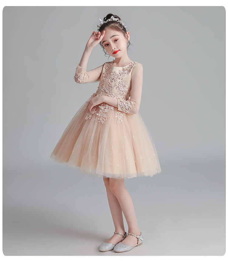 Autumn Spring Kids Girl Princess Formal Pengant Dresses