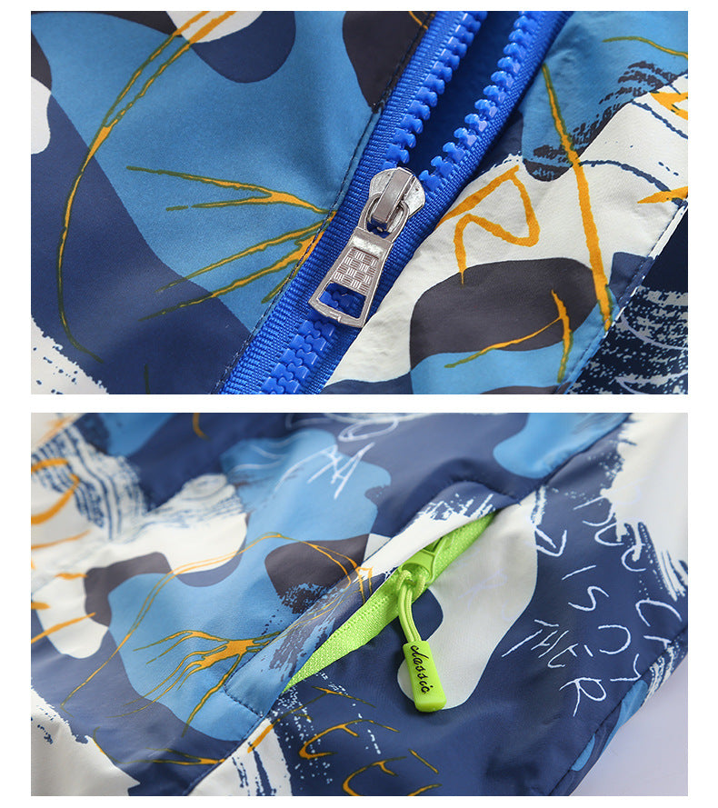 Kid Boys Autumn Windbreaker Storm Jacket Three In One Coat