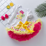 Baby Easter Girl Cartoon Embroidered Egg Short Sleeve Harley Set 2 Pcs