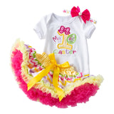 Baby Easter Girl Cartoon Embroidered Egg Short Sleeve Harley Set 2 Pcs